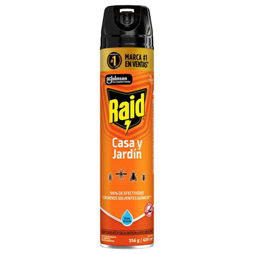 RAID  Insecticida Aerosol Casa y Jardín Lata, Aerosol 420 cc