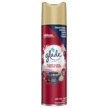 Desodorante Ambiental Glade Aerosol Placer Floral y Frutos Rojos Lata, 360 cc